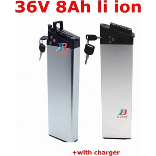 36v 8AH li ion battery Hide lithium battery 18650 BMS 10s for 36V 500W mountain bike Electric bicycle scooter + 2A charger
