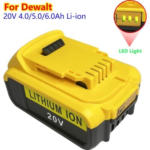 DeWalt 20V 4Ah 5Ah 6Ah Lithium Replacement Battery for DCB184 DCB200 Rechargeable Electric Tool Set 20Volt 20 V 6000mah Battery