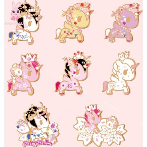 Tokidoki Sakura Unicorn Badge Blind Box Souvenir Gift For Children Surprise Birthday Gift Exclusive Fruit Unicorn Series