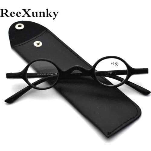 2020 Unisex Round Reading Glasses Women Men Mini Ultralight Retro Frame Magnifier Eyewear With Pocket Glasses Case Presbyopia