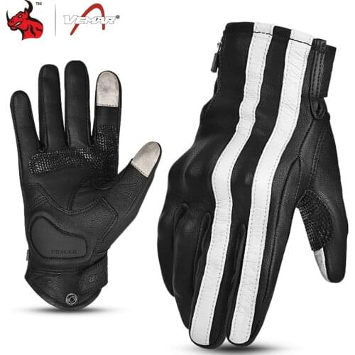 VEMAR Motorcycle Gloves Breathable Leather Guantes Moto Men Moto Motocross Gloves Touch Function Guantes Moto Riding Gloves