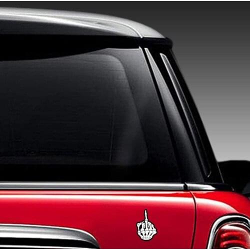 Waterproof Car Sticker Skull Middle Finger Funny Car Hand Car Skeleton 3D Sticker Bone PET Decal Material Reflective Stylin L3H4