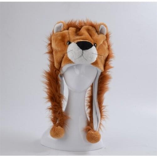 Wolf Dog Lion Monkey Panda Raccoon Plush Hat Cartoon Animal Caps