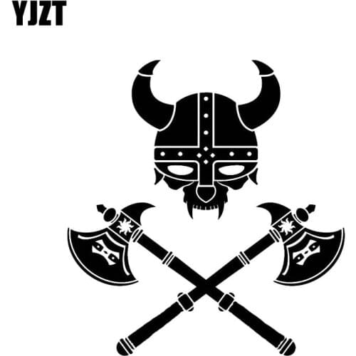 YJZT 13.1*14CM Serious Viking Warrior Symbol Soldier Decal Black/Silver Covering The Body Car Sticker Vinyl C20-1773