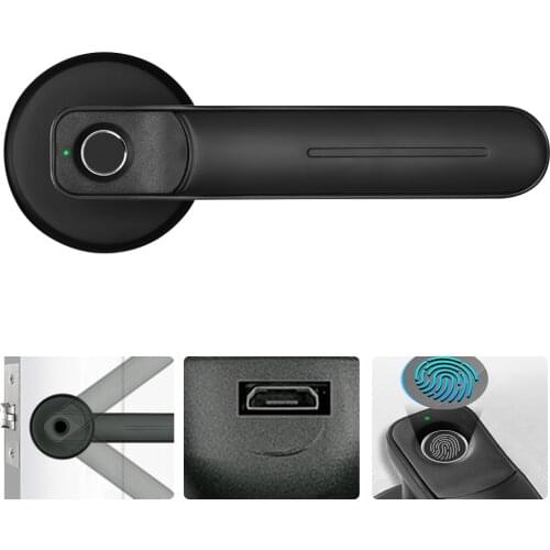 Fingerprint Door Lock Keyless Entry Interior Door Handle Child Anti-Lock Smart Chip Sensitive Stable Deadbolt Lock for Bedroom