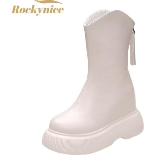 2021 Luxury Chelsea Boots Women Platform Ladies Boots Chunky Winter Shoes Short Ankle Boots Thick Heel Designer Leather Sneakers