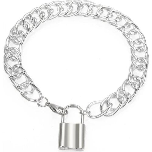 Bohemian Lover Lock Pendant Anklet Women Adjustable Vintage Goth Aluminum Chunky Chain Heart Barefoot Sandals Foot Jewelry Gifts