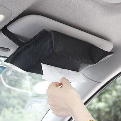 1pc Car Interior Accessories Universal Car Tissue Box Towel Sets Car Sun Visor Tissue Box Storage Decoration Holder Car Styling