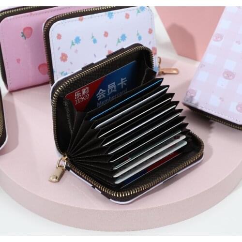 1 PCS PU leather 11-digit ID card holder multifunctional business bank card holder lady card storage box card holder change clip