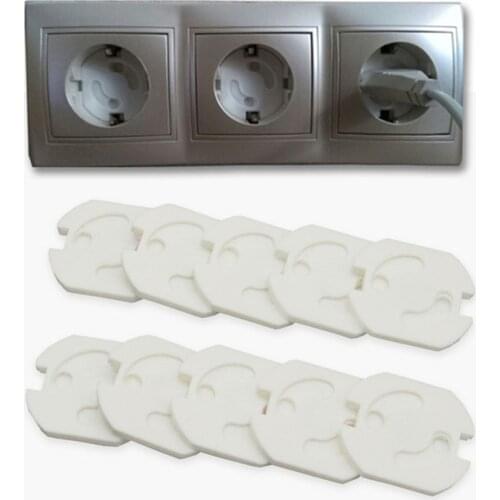10pcs Baby Safety Rotate Cover 2 Hole Round European Standard Children Anti Electric Protection Socket Plastic Security Locks