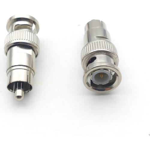 100PCS BNC-RCA adapter BNC Plug male to RCA Jack male straight