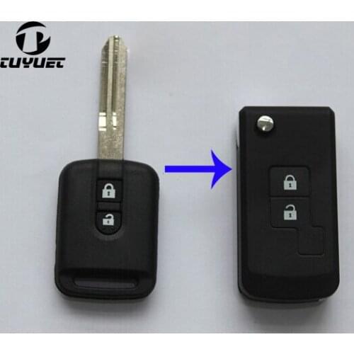2 Buttons Modified Flip Remote Key Shell For NISSAN ELGRAND Car Key Blanks Case