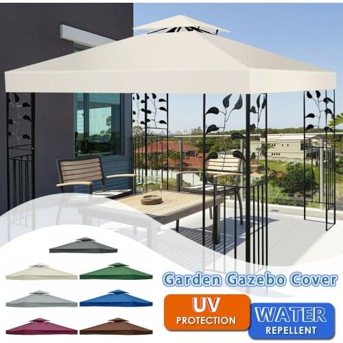 3x3M Gazebo Top Replacement 2 Tier Outdoor Canopy Cover Patio Garden Yard Beach Patio Sun Shade UV Proof Hiking Sun Shelter