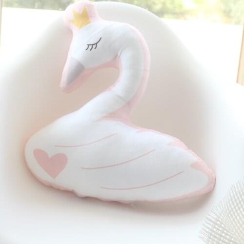 45/75 Swan Plush Toy Soft Stuffed Cute Animal Swan With Crown Lovely Dolls for Kids Appease Toy Baby Girls Room Decoration