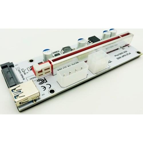 50pcs VER008S Plus PCI-E Riser Card 008S PCIe 1x to 16x Riser 4pin 6pin Sata Power Supply USB 3.0 Cable For Bitcoin Miner Mining