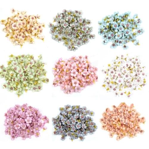 500Pcs 2cm Multicolor Daisy Flower Heads Mini Silk Cheap Artificial Flowers for Wreath Scrapbooking Home Wedding Decoration