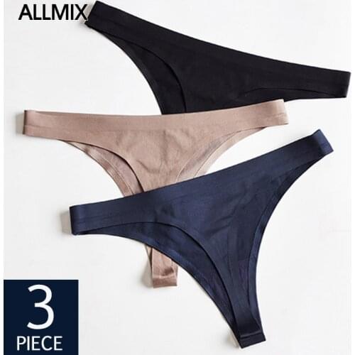 ALLMIX 3Pcs/lot Sexy Womens Panties Set Underwear Seamless Thongs Low Waist Sport G-String Comfort Lady Lingerie Tanga Bikini