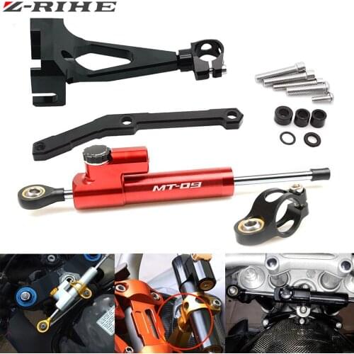 ZRIHE CNC Aluminum Motorcycle Steering Stabilize Damper Bracket Mount Kit For Yamaha MT-09 13-17 MT09 FZ09