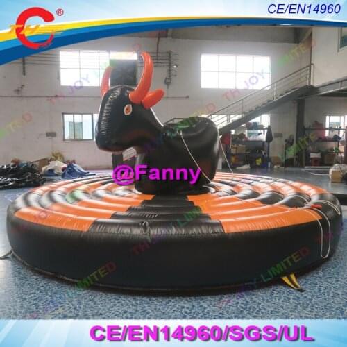 Free air shipping manual pull inflatable bull ride game, durable inflatable rodeo bull game supplier,inflatable rodeo sport game
