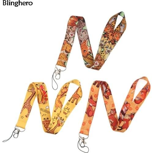 Blinghero Cool Mix Fox Leopard Giraffe Lanyard Strap for Keys Unisex Phone Neck Strap USB ID Badge Holder Stylish Gifts BH0426
