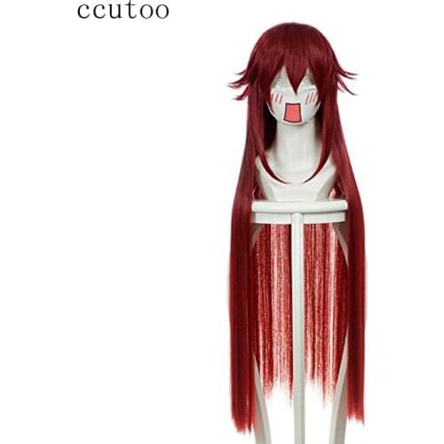 Ccutoo Black Butler Grell Sutcliff 100cm Females Dark Red Straight Long High Temperature Fiber Synthetic Cosplay Full Wigs