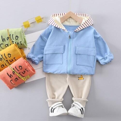 Baby clothes cartoon giraffe zipper hoodie pant 2 pieces spring and autumn suit for children baby boy casual suit baby girl suit