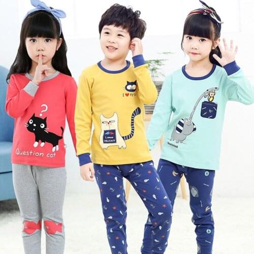 Children Pajamas Boys Sleepwear Baby Girl Spring Cotton Sets Homewear Pajamas for Girls Pyjamas Kids Nightwear Teenage Clothes