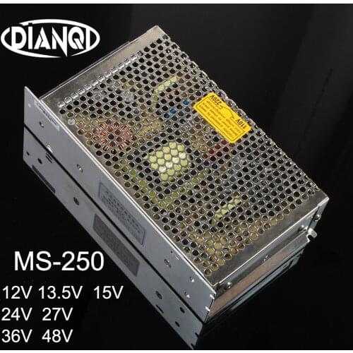 DIANQI MS-250w 12V 13.5V 15V 24V 27V 36V 48V mini size switching power supply unit led ac dc converter MS-250-13.5 MS-250-36