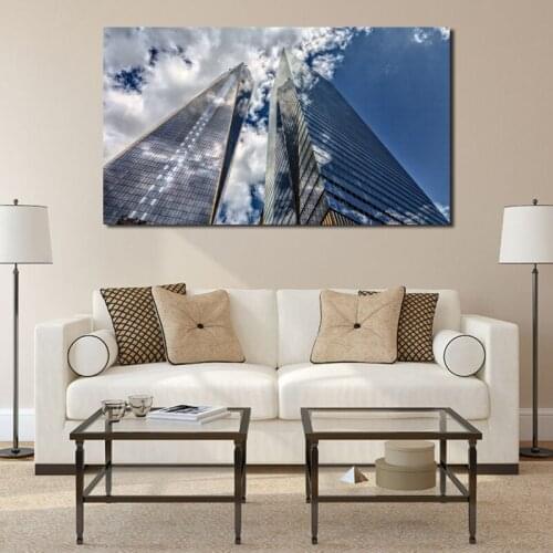 City Building Skyscraper Cloud Wallpaper Art Canvas Poster Painting Wall Picture Print Modern Home Bedroom Decoration Framework