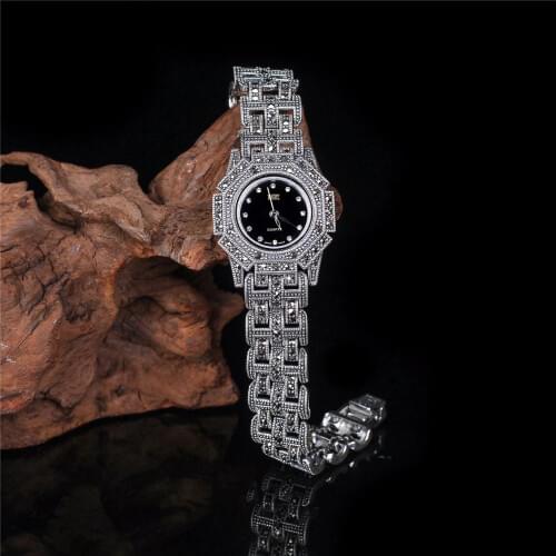 Hot Sale Sterling Silver Watch Top Quality S925 Silver Jewelry Watch Pure Silver Bracelet Watches Dropshipping