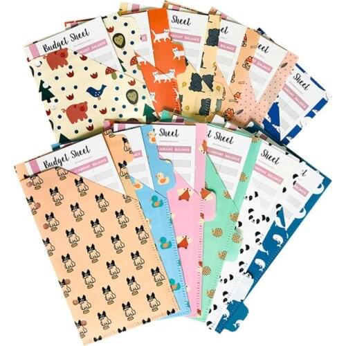 1Set Frosted Translucent Band Binder Cash Budget Sheet Envelope Planner Organizer DIY Supplies