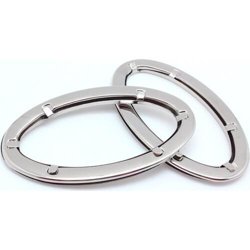 Metal Bag Handle 9.5 cm (Inner diameter) Silver handbag handle oval cut out bag handle purse handle