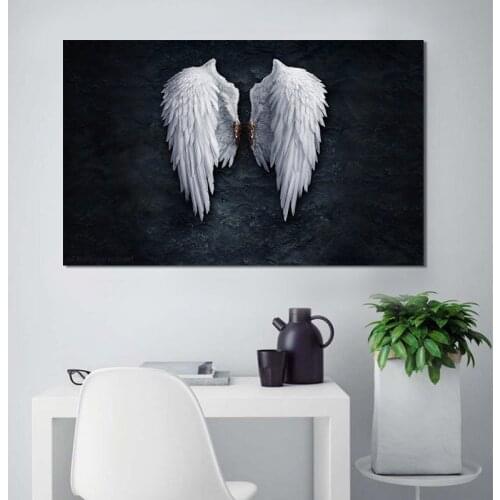 Micro Spray Black Angel Wings Painting Core Hotel Decoration Hanging Painting New Decorative Painting Core