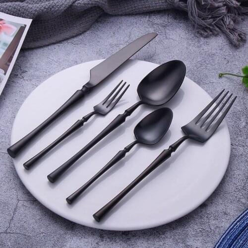 Western 304 Stainless Steel Cutlery Set Steak Tableware Dessert Spoon Knife and Fork Dinnerware Set Household Kitchen Dining Set