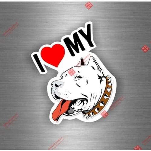 Hot Sell Personality I Love My Pitbull Dog R4 Sticker Car Moto Biker Bomb Jdm Decal Bumper