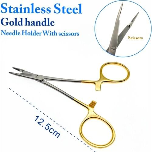 Stainless steel Needle clamp Multifunctional needle holder with scissors Surgical forceps Pet Veterinary Surgical Instruments