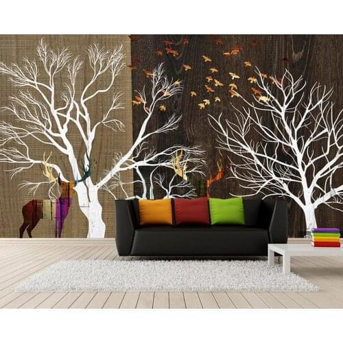 Papel de parede Nordic abstract trees wood grain 3d wallpaper mural,living room TV sofa wall bedroom wall papers home decor