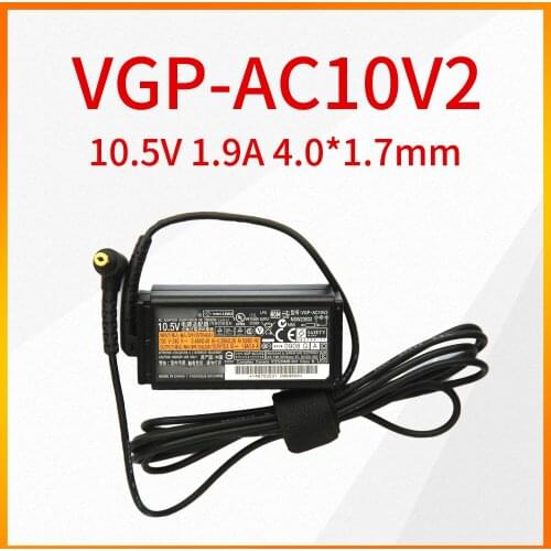 Original VGP-AC10V2 10.5V 1.9A 4.0*1.7mm 20W AC Power Adapter For Sony Notebook P17H P37J P47J P49J