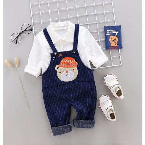 Autumn Baby Boys Girls Clothes Children Candy Colors Hoodies CARTOON Overalls Pants 2Pcs/Sets Kids Toddler Cotton Tracksuit Set