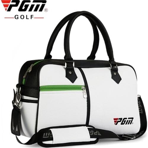 PGM Golf Bags Men PU Leather Sports Bag Handbag For Shoes Cloth Waterproof Durable Large Capacity Double Layer Travel Bag A7051