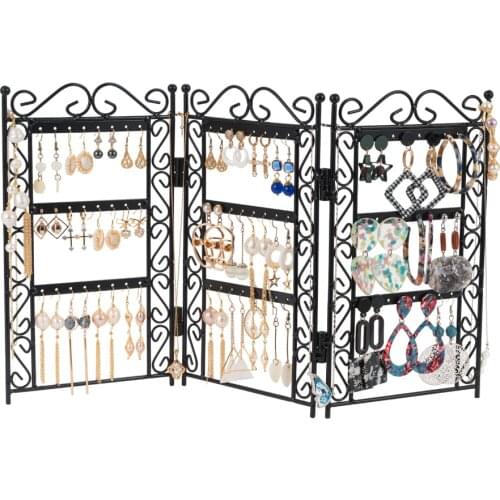 Earring Jewelry Stand Holder Foldable Earrings Display Stand Ear Studs Storage Rack Organizer for Woman Girl Gift