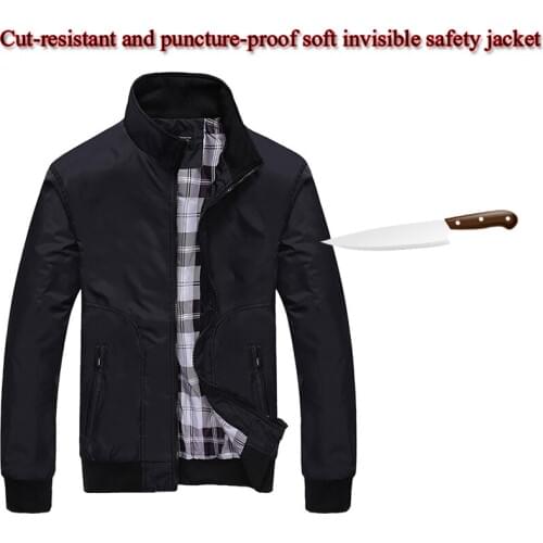 Self-defense Cut Resistant Clothing Policia Tactico Men Plus Size Long-sleeved Jacket Stab Invisible Flexible Security Clothing