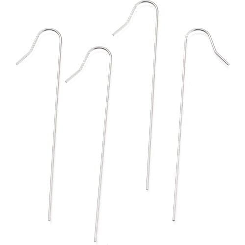50pcs 201 Stainless Steel Earring Hooks Ear Wire for Earring jewelry making Accessories,75x17mm, Pin: 0.8mm