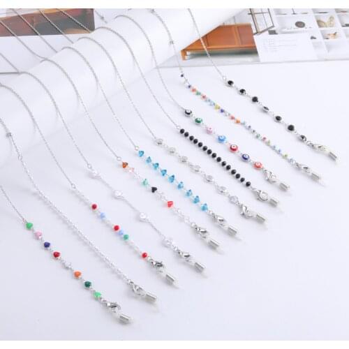 Skyrim New Fashion Crystal Pearl Beaded Sunglasses Chain Glasses Rope Mask Cord Holder Women Men Neck Strap Lanyard Wholesale