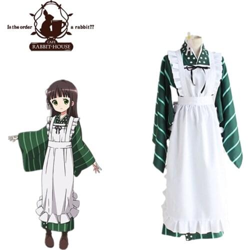 Ujimatsu Chiya Cosplay Is The Order A Rabbit Cosplay Anime Costume Gochuumon Wa Usagi Desu Ka Cosplay Catering Maid Costume