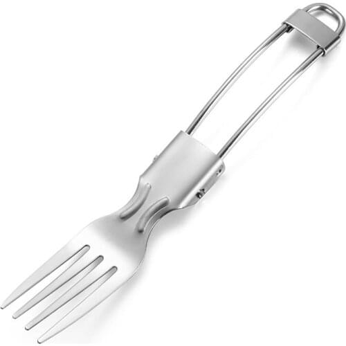 High Quality Folding Fork Stainless Steel Outdoor Folding With Storage Bag Camping Picnic Tableware