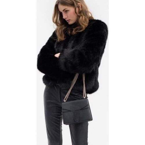 2020 Womens Faux Fur Coat, Long-sleeved Solid Color Cardigan, Autumn And Winter Female Slim Short Coat Fashionable Street Wear