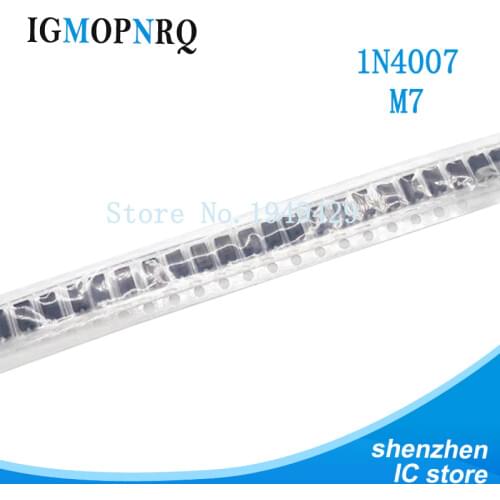 100PCS 1N4007 M7 SMD 1A 1000V IN4007 Rectifier Vr/1000V Io/1A T/R New fast delivery