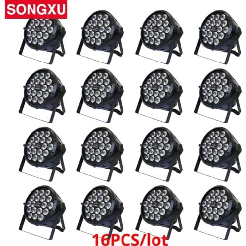 16 pcs a lot 18x10W RGBW 4in1 Par cans Led Flat DJ Light Wedding Light/SX-PL1810A