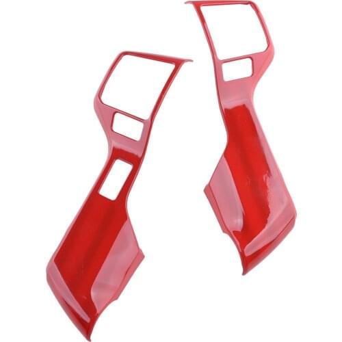 2Pcs Steering Wheel Cover Trim Without LDA Car Red ABS Fit for Toyota Tacoma Tundra 4Runner 4WD N280 2019 2018 2017 2016 2015